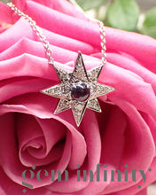 Upload image to gallery, Adler, white gold star necklace, sapphire and diamonds