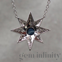 Upload image to gallery, Adler, white gold star necklace, sapphire and diamonds