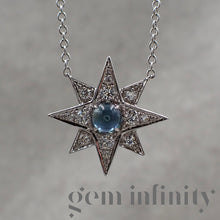 Upload image to gallery, Adler, white gold star necklace, sapphire and diamonds