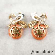 Charger l'image dans la galerie, Boucles d'oreilles or, diamants et corail