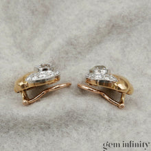 Charger l'image dans la galerie, Paire de clips d’oreilles années 1940-50 or et diamants