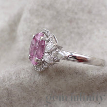 Charger l'image dans la galerie, Bague illusion saphirs roses et diamants