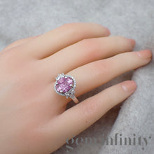 Charger l'image dans la galerie, Bague illusion saphirs roses et diamants