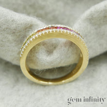 Upload image to gallery, Rainbow ring 750 gold, colored sapphires and diamonds