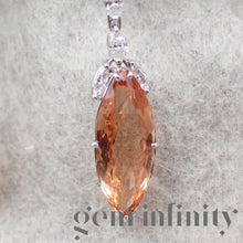 Upload image to gallery, White gold impressive pair of earrings, imperial topazes and diamonds