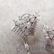 Upload image to gallery, White gold impressive pair of earrings, imperial topazes and diamonds