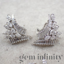 Upload image to gallery, White gold impressive pair of earrings, imperial topazes and diamonds