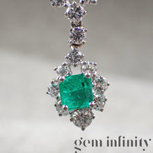 Upload image to gallery, White gold emerald and diamond necklace