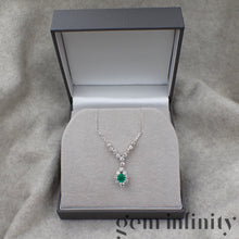 Upload image to gallery, White gold emerald and diamond necklace