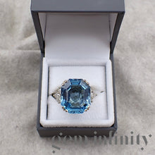 Upload image to gallery, Aquamarine and diamond ring