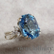 Upload image to gallery, Aquamarine and diamond ring