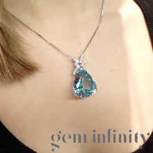 Charger l'image dans la galerie, Pendentif aigue-marine et diamants