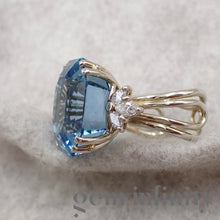 Upload image to gallery, Aquamarine and diamond ring
