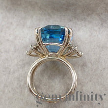 Upload image to gallery, Aquamarine and diamond ring