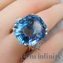 Upload image to gallery, Aquamarine and diamond ring