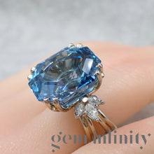 Upload image to gallery, Aquamarine and diamond ring