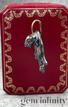 Load and play the video in Gallery viewer, Cartier Panthère, blackened silver and 750 gold Panther pendant