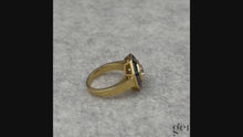 Load and play the video in Gallery viewer, Diamond and sapphire ballerina ring
