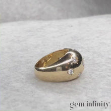 Load and play the video in Gallery viewer, Gold and diamonds 1940s-1950s ball ring