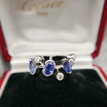 Upload image to gallery, CARTIER Méli Mélo, platinum ring, diamonds and tranzanites