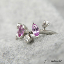 Upload image to gallery, CARTIER Méli Mélo, platinum ring, diamonds and pink sapphires