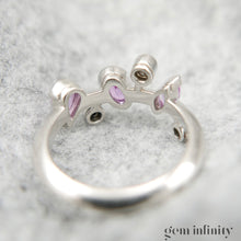 Upload image to gallery, CARTIER Méli Mélo, platinum ring, diamonds and pink sapphires
