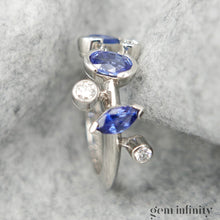 Upload image to gallery, CARTIER Méli Mélo, platinum ring, diamonds and tranzanites