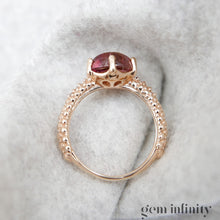 Upload image to gallery, Pink gold, diamonds and pink tourmaline ring