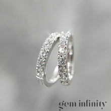 Charger l'image dans la galerie, Paire de créoles or gris et diamants