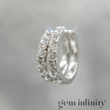 Charger l'image dans la galerie, Paire de créoles or gris et diamants