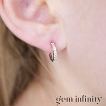 Charger l'image dans la galerie, Paire de créoles or gris et diamants