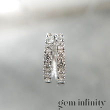 Charger l'image dans la galerie, Paire de créoles or gris et diamants