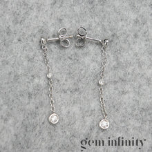 Charger l'image dans la galerie, Pendants d'oreilles or gris et diamants