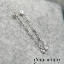 Charger l'image dans la galerie, Pendants d'oreilles or gris et diamants