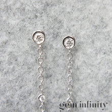 Charger l'image dans la galerie, Pendants d'oreilles or gris et diamants