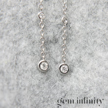 Charger l'image dans la galerie, Pendants d'oreilles or gris et diamants