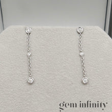 Charger l'image dans la galerie, Pendants d'oreilles or gris et diamants