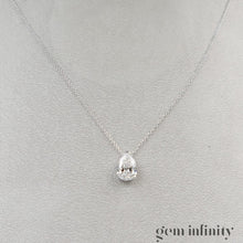 Upload image to gallery, White gold necklace, large pear shape diamond 2.86 ct
