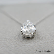 Upload image to gallery, White gold necklace, large pear shape diamond 2.86 ct