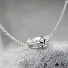 Upload image to gallery, White gold necklace, large pear shape diamond 2.86 ct