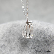 Upload image to gallery, White gold necklace, large pear shape diamond 2.86 ct