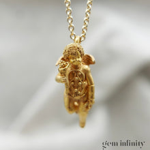 Upload image to gallery, 18th century gold angel pendant on chain