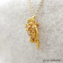 Upload image to gallery, 18th century gold angel pendant on chain