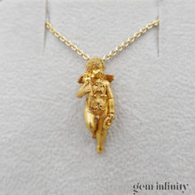 Upload image to gallery, 18th century gold angel pendant on chain