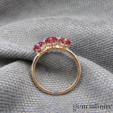 Upload image to gallery, Pink gold and ruby ring