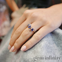 Upload image to gallery, CARTIER Méli Mélo, platinum ring, diamonds and tranzanites