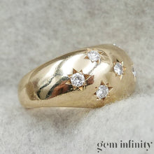 Upload image to gallery, Gold and diamonds 1940s-1950s ball ring