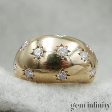 Upload image to gallery, Gold and diamonds 1940s-1950s ball ring