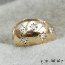 Upload image to gallery, Gold and diamonds 1940s-1950s ball ring