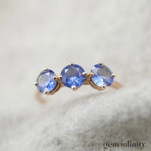 Upload image to gallery, Pink gold and sapphire ring